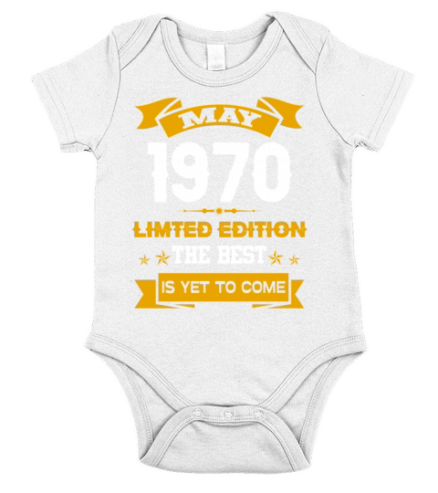 May 1970 Birthday Surprise Short Sleeve Baby One-Piece