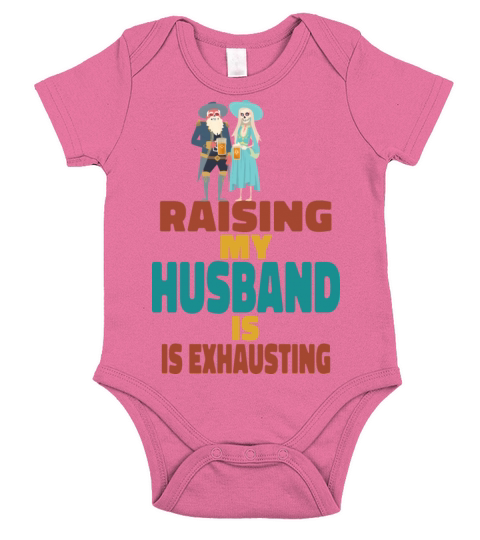 Raising My Husband Is Exhausting Vintage Wife Short Sleeve Baby One-Piece