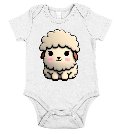 super fluffy little sheep Short Sleeve Baby One-Piece