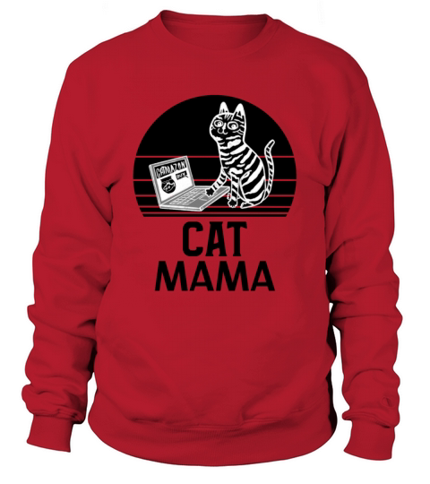 Cat Mom Vintage 80s Style Cat Lady Distressed Sweatshirt Unisex