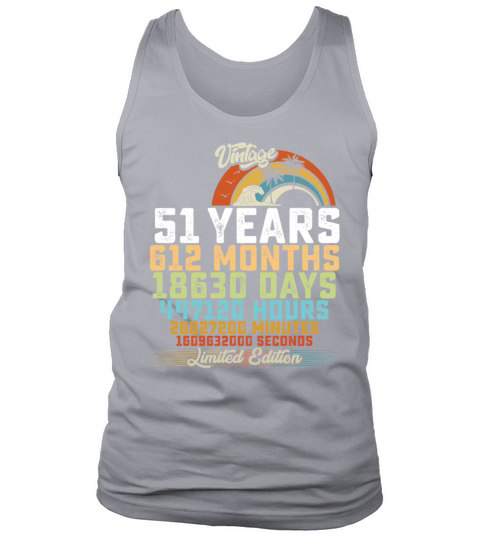 51st Birthday 51 Years Hours Month Vintage Tank Top Unisex