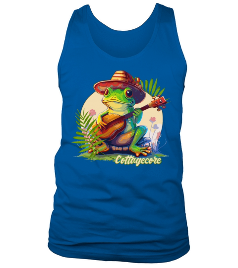 Cottagecore Aesthetic Countryside Banjoist Frog Go Tank Top Unisex