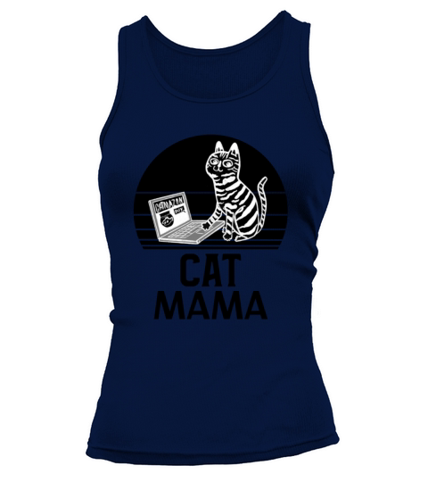 Cat Mom Vintage 80s Style Cat Lady Distressed Tank top Woman
