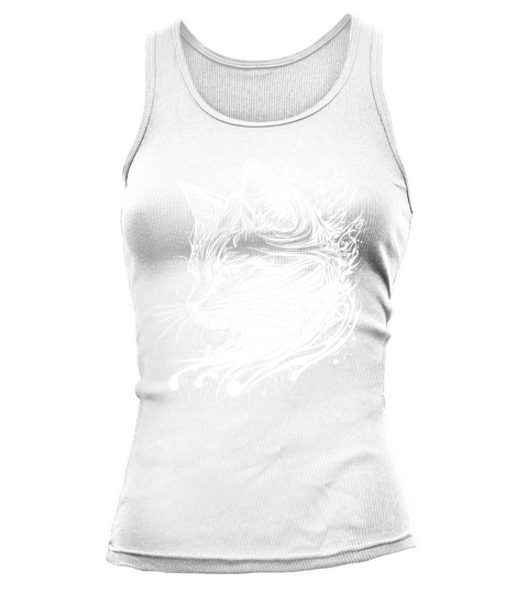 Little Cute Cat In Nature Splash Tattoo Style Tank top Woman