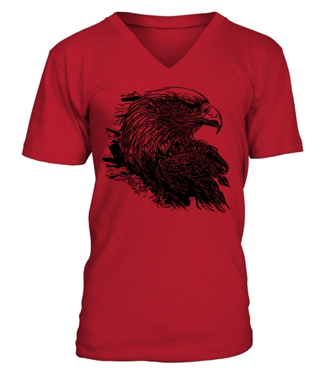 Elegant Eagle In Ink Vintage Tattoo Style V-Neck T-shirt