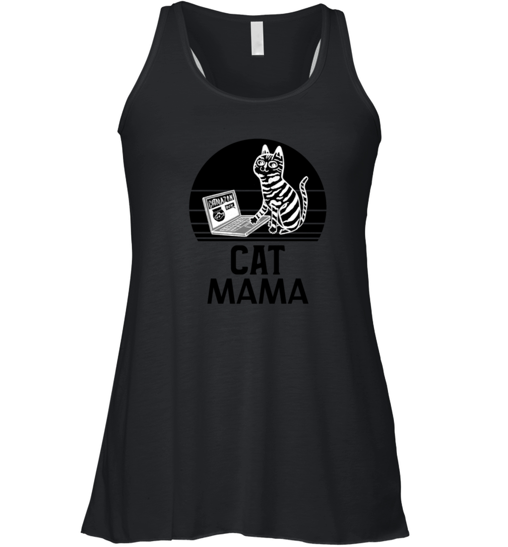 Cat Mom Vintage 80s Style Cat Lady Distressed Women's Flowy Tank Top
