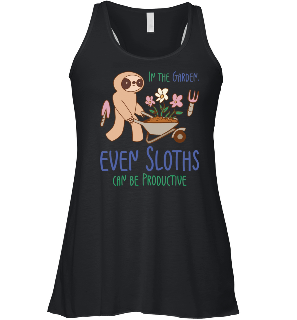 Gardening Sloth Florist Botany Sloth Lover Garden Women's Flowy Tank Top