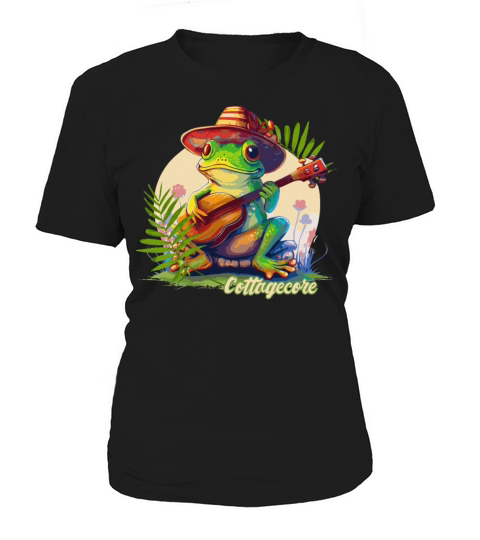 Cottagecore Aesthetic Countryside Banjoist Frog Go Women's T-Shirt