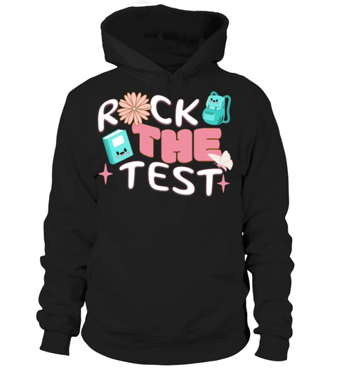 Groovy Rock The Test Motivational Retro Teachers Hoodie Unisex