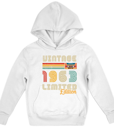 1963 Vintage Retro Birthday Gift Kids Hoodie