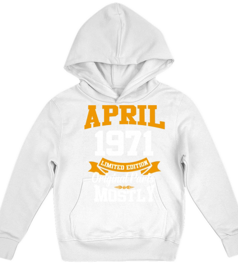 April 1971 Vintage Birthday Present Kids Hoodie