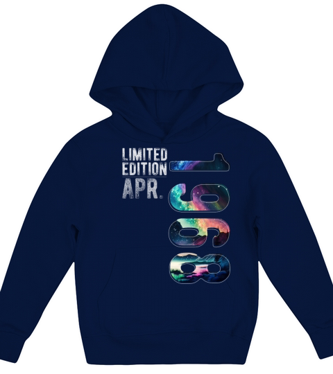 Limited Edition 1968 April Birthday Polar Lights Kids Hoodie