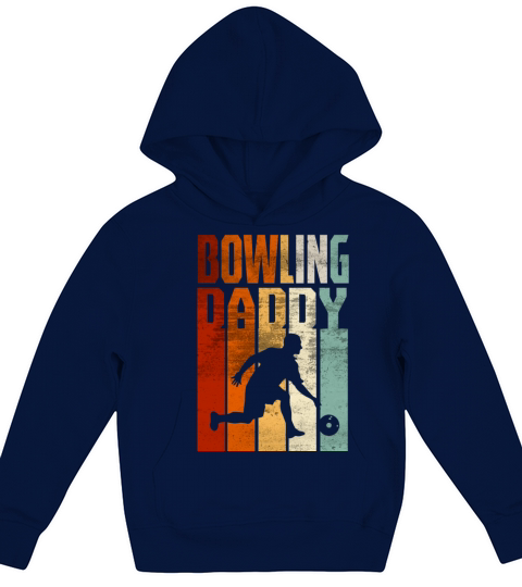 Retro Vintage Daddy Bowling Fathers Day Gift Kids Hoodie