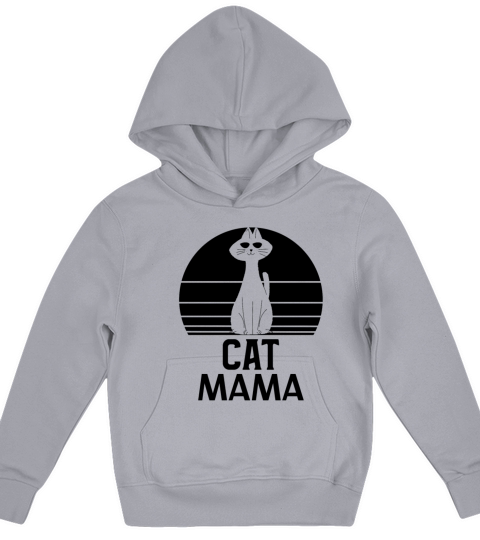Vintage Eighties Style Distressed Cat Mom Shirt Kids Hoodie