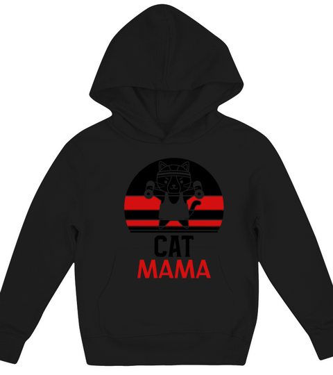 Vintage Retro Sunset Cat Mom Shirt Eighties Cat Kids Hoodie