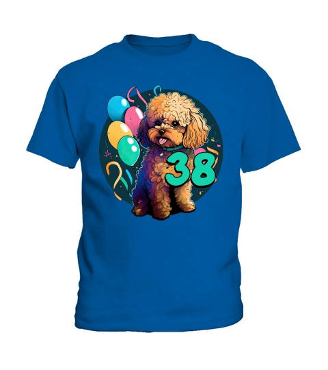 Cavapoo Dog 38th Birthday Themed Party 38 Year Old Kids T-Shirt