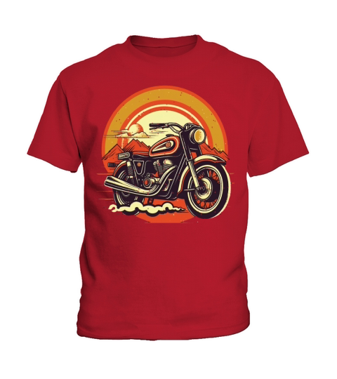 Motorcycle Design with Bold Colors Kids T-Shirt