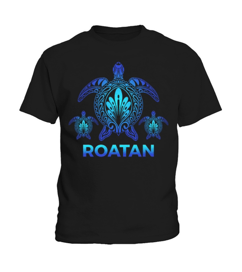 Vintage Roatan Honduras Ocean Turtle Souvenirs Kids T-Shirt