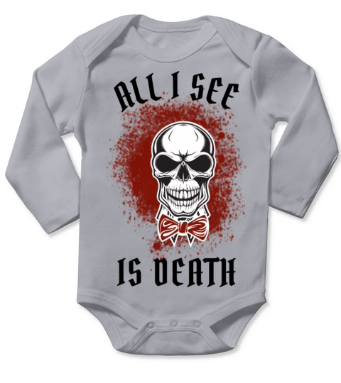 All i see is death skull Skeleton Gun vintage gift Long Sleeve Baby One-Piece