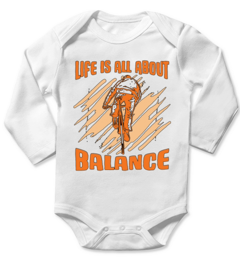 Bicycle Life Is All About Balance Biker Cyclist Long Sleeve Baby One-Piece