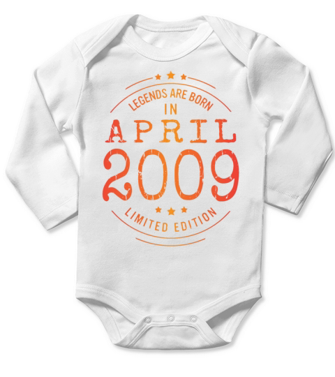Birthday April 2009 Limited Edition Vintage Legend Long Sleeve Baby One-Piece