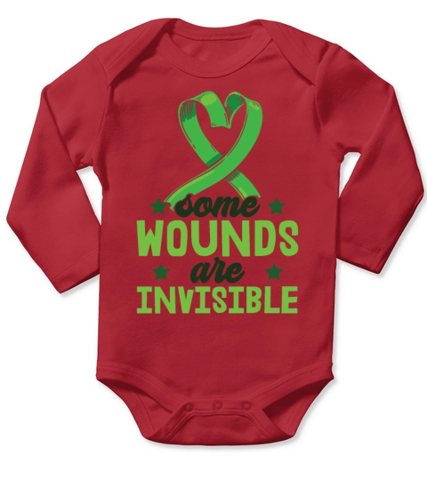 Mental Health Some Wounds Are Invisible Long Sleeve Baby One-Piece