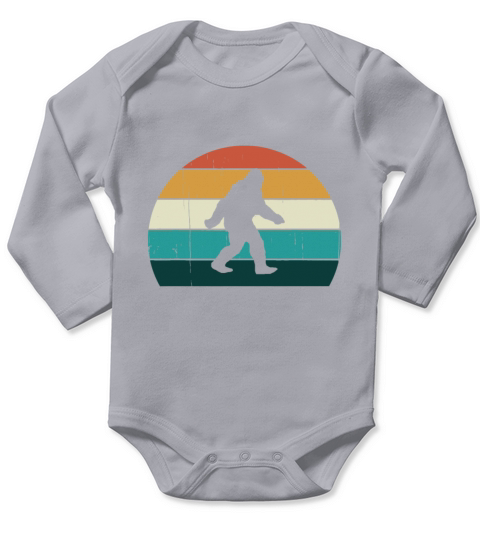 Retro Big Foot - Cool Sunset Bigfoot Lovers Gift Long Sleeve Baby One-Piece