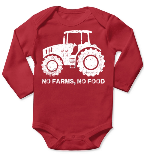 Vintage No Farms No food Long Sleeve Baby One-Piece