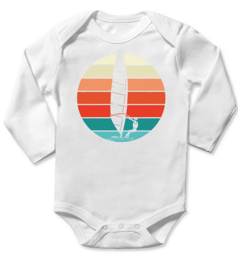 Windsurfer vintage Long Sleeve Baby One-Piece