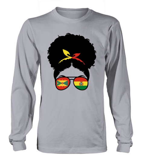 Grenada and Bolivia Mix Afro Bun Half Bolivian Grenadian Long sleeved Unisex