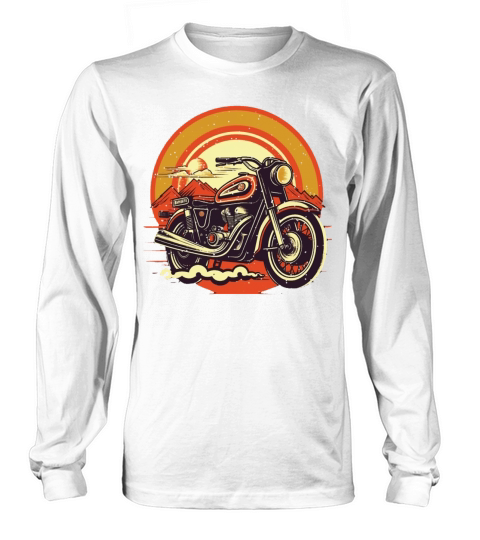 Motorcycle Design with Bold Colors Long sleeved Unisex