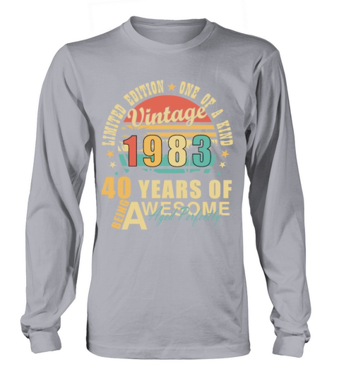 Vintage 40 Years 1983 40 Years Awesome Long sleeved Unisex