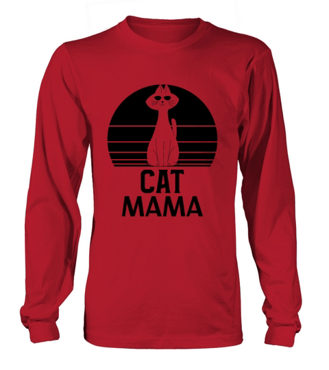 Vintage Eighties Style Distressed Cat Mom Shirt Long sleeved Unisex