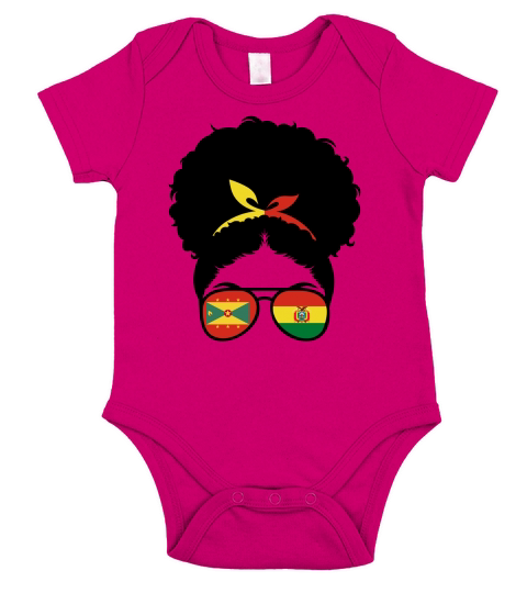 Grenada and Bolivia Mix Afro Bun Half Bolivian Grenadian Short Sleeve Baby One-Piece