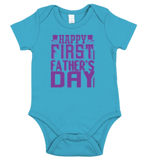 Happy First Fathers Day Short Sleeve Baby One-Piece