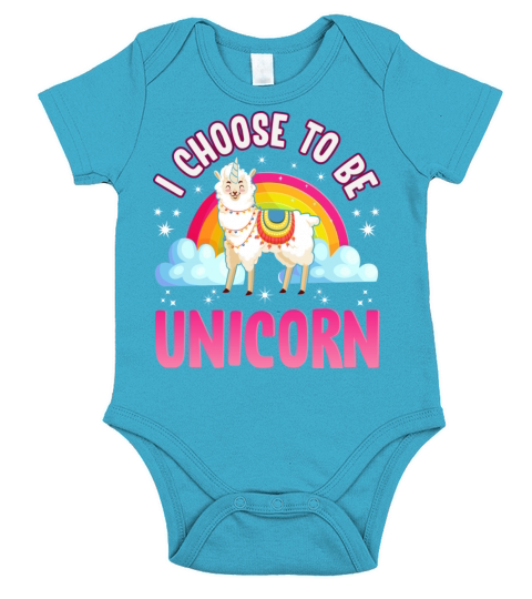 I Choose To Be Unicorn Llama Short Sleeve Baby One-Piece