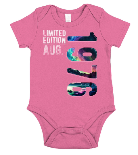 Limited Edition 1976 August Birthday Polar Lights Short Sleeve Baby One-Piece
