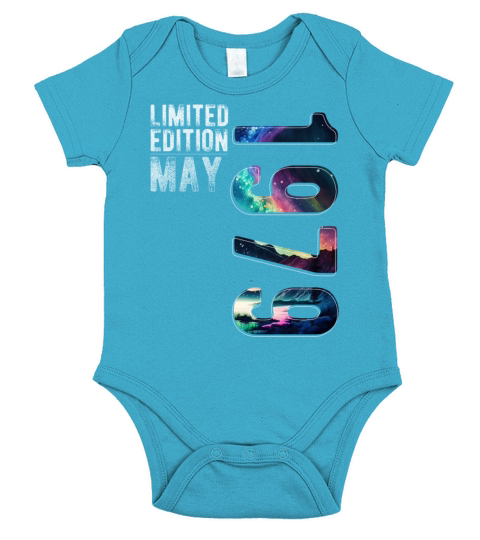 Limited Edition 1979 May Birthday Polar Lights Short Sleeve Baby One-Piece