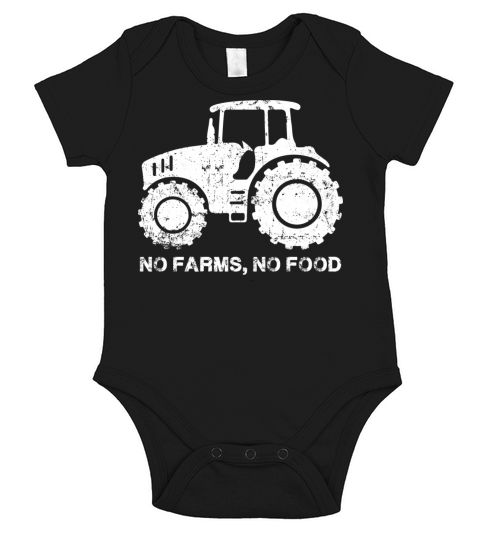 Vintage No Farms No food Short Sleeve Baby One-Piece
