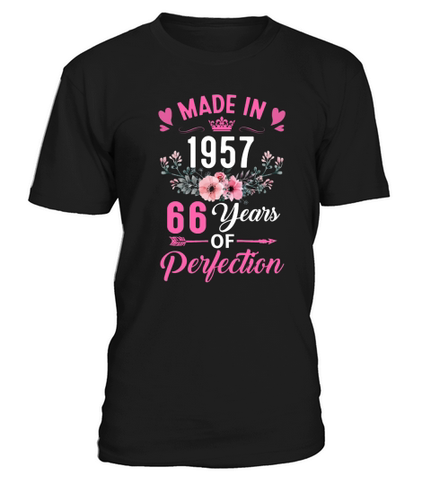 66 Birthday Decorations Women Female 66Th 1957 Birthday T-Shirt Unisex