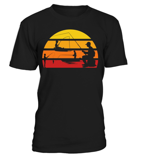 Vintage sunset fishing boat angler T-Shirt Unisex