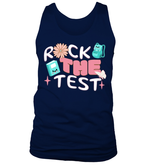 Groovy Rock The Test Motivational Retro Teachers Tank Top Unisex