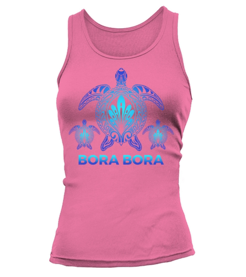 Vintage Bora Bora Ocean Blue Sea Turtle Souvenirs Tank top Woman