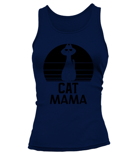 Vintage Eighties Style Distressed Cat Mom Shirt Tank top Woman