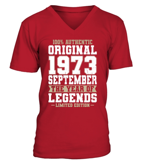50th birthday september 1973 original 1973 V-Neck T-shirt
