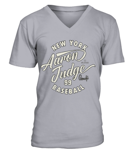 Aaron Judge New York Baseball Vintage Cursive MLBP V-Neck T-shirt