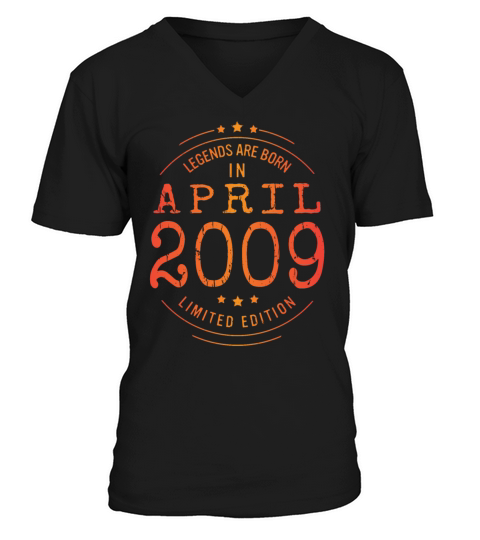 Birthday April 2009 Limited Edition Vintage Legend V-Neck T-shirt