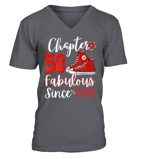 Chapter 50 Fabulous Since 1973 Woman Birthday Born V-Neck T-shirt