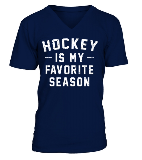 Hockey Is My Favorite Season Vintage Distressed V-Neck T-shirt
