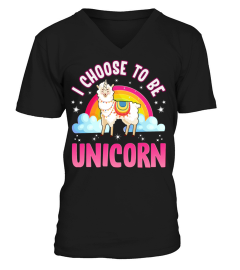 I Choose To Be Unicorn Llama V-Neck T-shirt